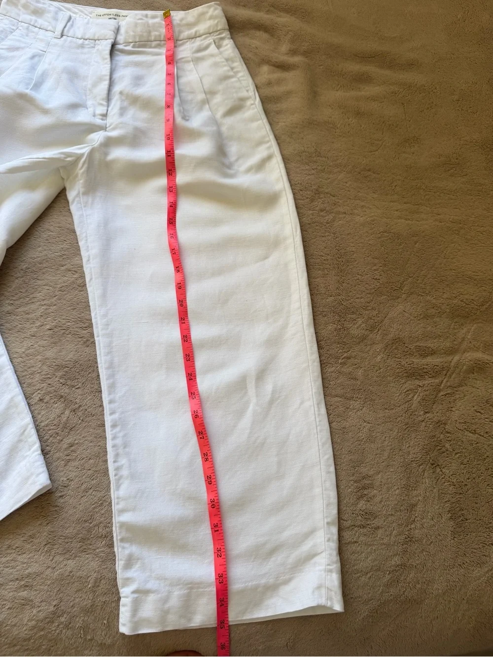 Aritzia The Effortless Pant White Linen Lyocell Wide Leg Pleated Pants